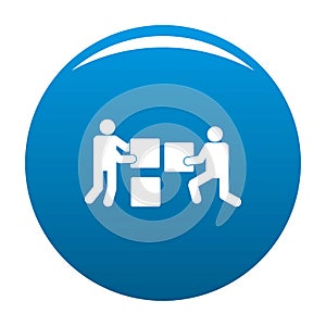 Building teamwork icon vector blue