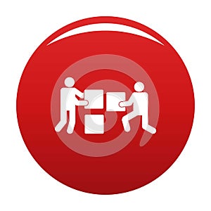 Building teamwork icon vector red