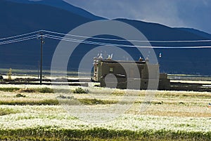 Building in Tibetan landscape