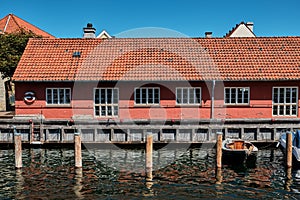 Building with tiles at the canal in Copenhagen
