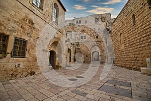 The building of the tomb of King David, in the old part of the city