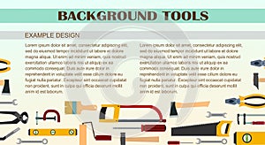 Building tools. Background for text. Construction, decoration, repair of houses, offices. Repair services. Tool kits. Sale, rent.