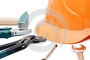 Building tools isolated over white