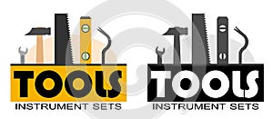 Building tools. Logo. Construction, decoration, repair of houses, offices. logotype. Repair Services. Tool kits. Sale, rent. Hand