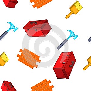 Building tools pattern, cartoon style