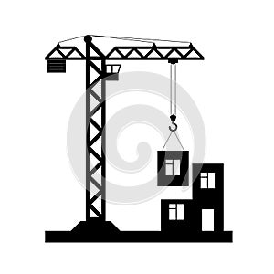 Building Tower crane icon - vector.