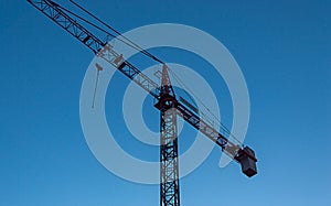 Building tower crane isolated sky background