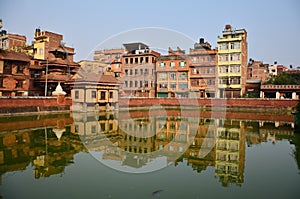 Budova a v město na nepál 
