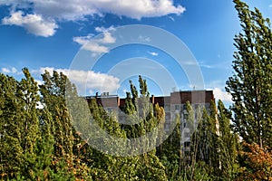 Building in the town of Pripyat, Ukraine, site of the 1986 Chernobyl nuclear desaster