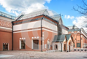 The building of the Tretyakov Gallery in Moscow. Caption: Moscow Tretyakov Art Gallery