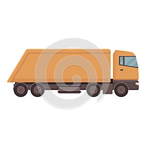 Building truck icon cartoon vector. Tipper dump