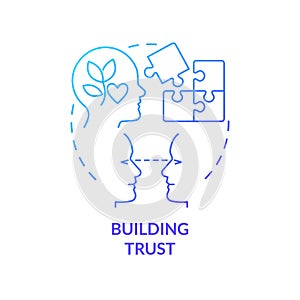 Building trust blue gradient concept icon