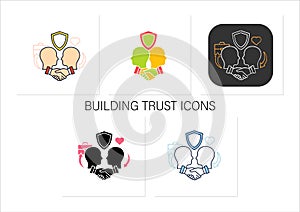 Building trust icons set