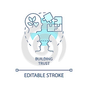 Building trust turquoise concept icon