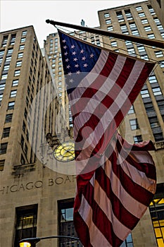 Building and U.S flag - Chicago