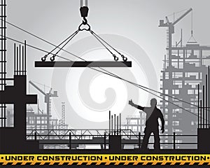 Building under construction silhouette.