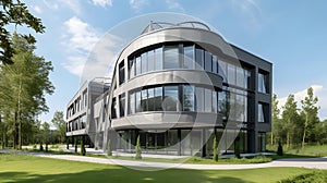 building with a unique design and energy-efficient featur generative AI