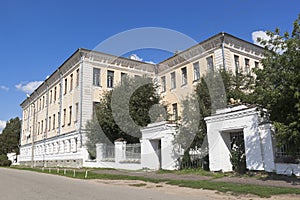 Building of the Veliky Ustyug humanitarian and pedagogical college on Naberezhnaya street in the city of Veliky Ustyug