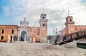 Building of venetian arsenal in Italy photo