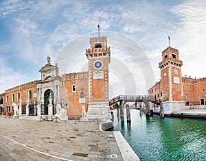 Building of venetian arsenal in Italy photo