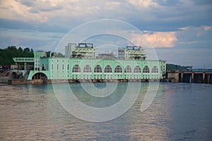 The building of the Volkhov hydroelectric power plant. Leningrad region