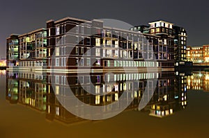 Building in the water at Suytkade in Helmond