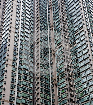 Building and windows pattern in Hong Kong