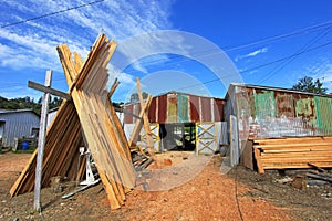 Building wooden boats by hand from tree trunks, Chiloe Island, Chile