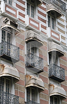 Building with wrought iron balconies
