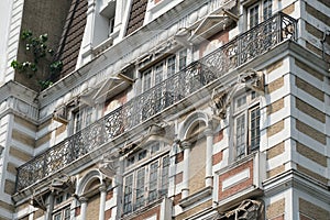 Building with wrought iron balconies