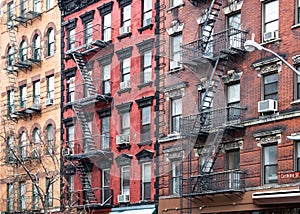 Buildings along Carmine Street in Greenwich New York City
