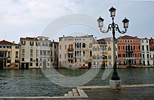 Buildings along the Grand Canal Venice Italy.