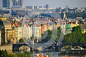 Buildings along the Vltava river, Prague