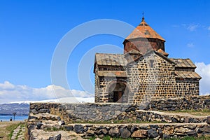 The buildings of the ancient monastery of Sevanavank near Lake Sevan in Armenia