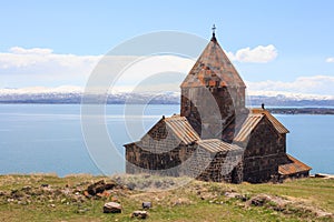 The buildings of the ancient monastery of Sevanavank near Lake Sevan in Armenia