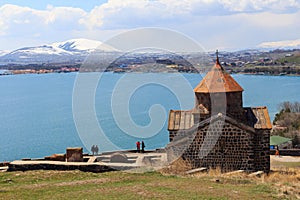 The buildings of the ancient monastery of Sevanavank near Lake Sevan in Armenia