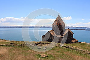 The buildings of the ancient monastery of Sevanavank near Lake Sevan in Armenia