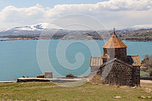 The buildings of the ancient monastery of Sevanavank near Lake Sevan in Armenia