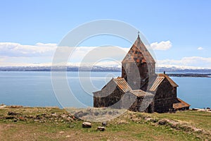 The buildings of the ancient monastery of Sevanavank near Lake Sevan in Armenia