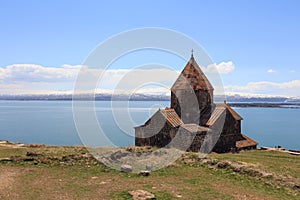 The buildings of the ancient monastery of Sevanavank near Lake Sevan in Armenia