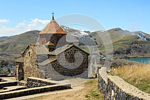 The buildings of the ancient monastery of Sevanavank near Lake Sevan in Armenia
