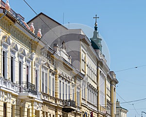 Buildings architecture in Oradea, Romania, Crisana Region