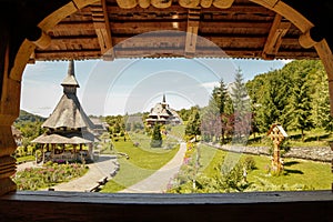 Buildings of Barsana monastery, Maramures, Romania