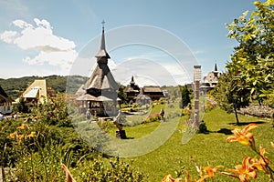 Buildings of Barsana monastery, Maramures, Romania