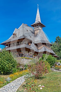 Buildings in the Barsana monastic complex, Maramures, Romania