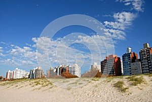 Buildings beach panorama photo