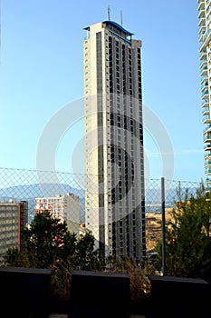 Buildings,  Benidorm beach in Alicante Mediterranean of Spain