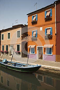 Buildings and Boat on Canal in Venice