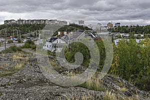 Buildings on the Canadian Shield at Yellowknife