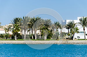 Buildings and canals in El Gouna